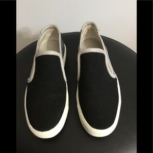 Vince Bam Black/Gray Slip On Sneakers